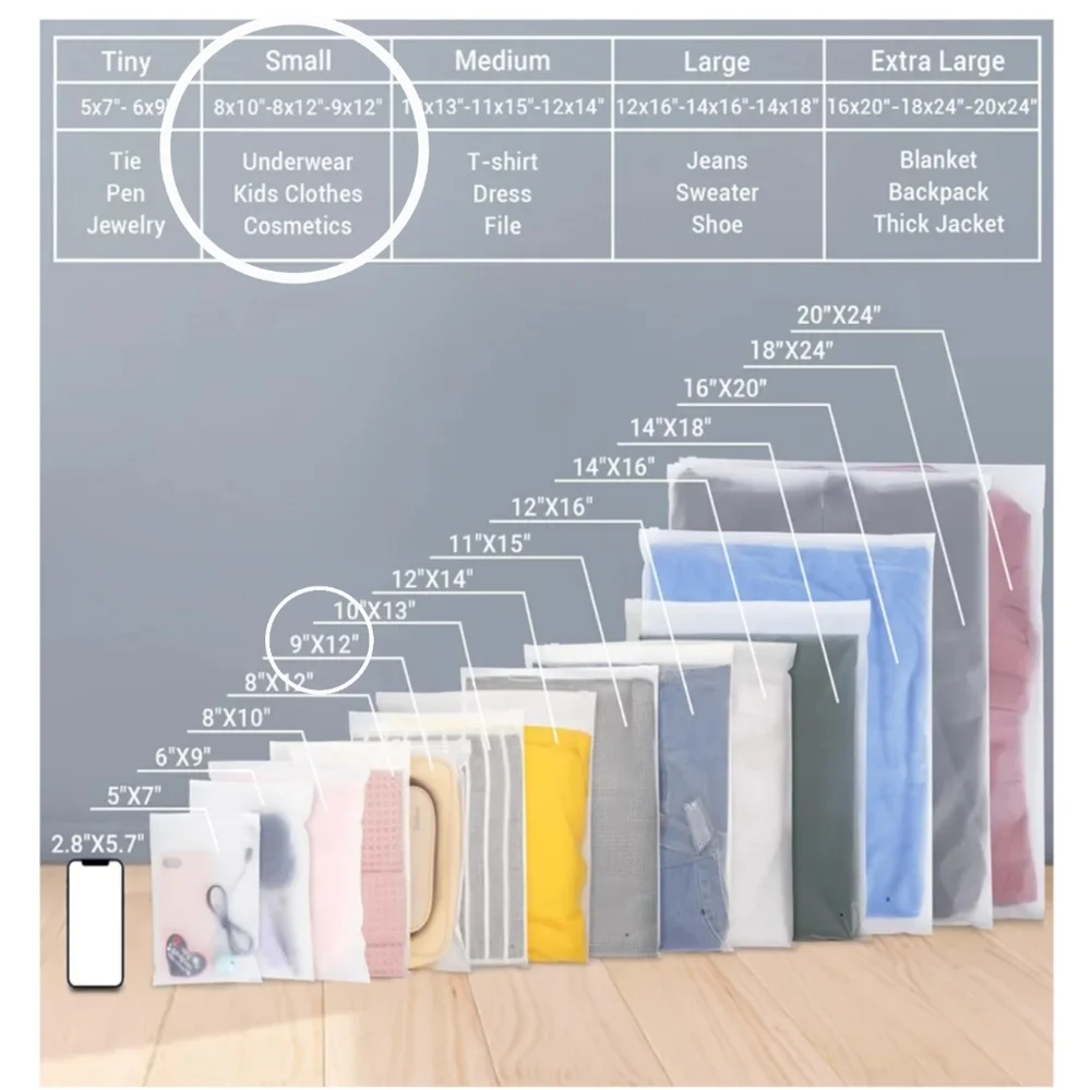 20 Clear Self-Sealing Bags – 9x12 Inches – Resealable Bags